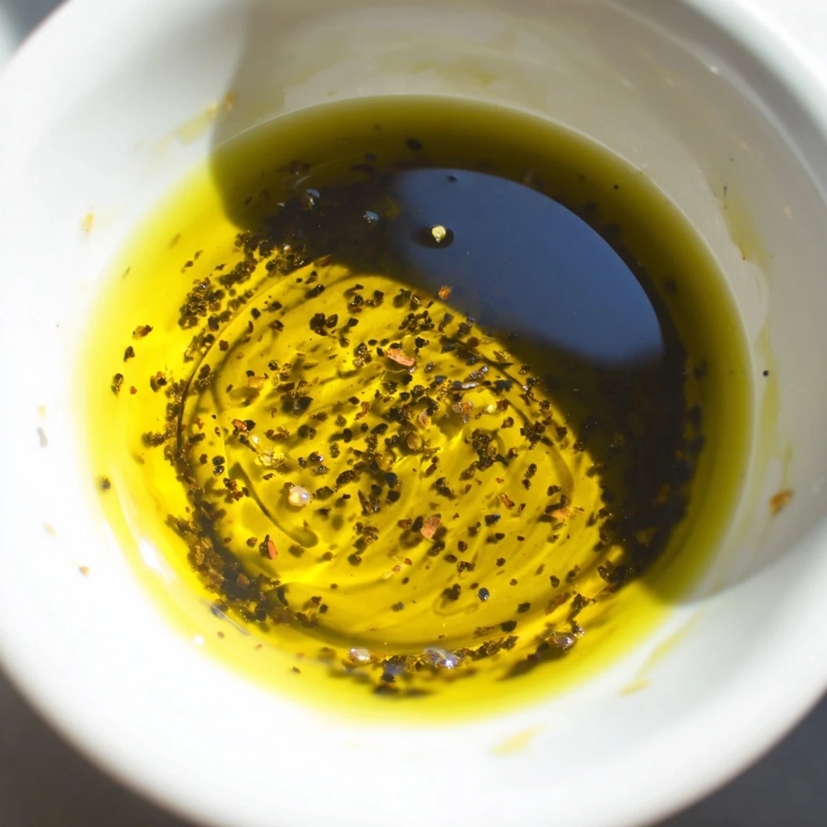 Fresh Simple Honey Vinaigrette Salad Dressing glistening over vibrant green salad ingredients, ready to enjoy.