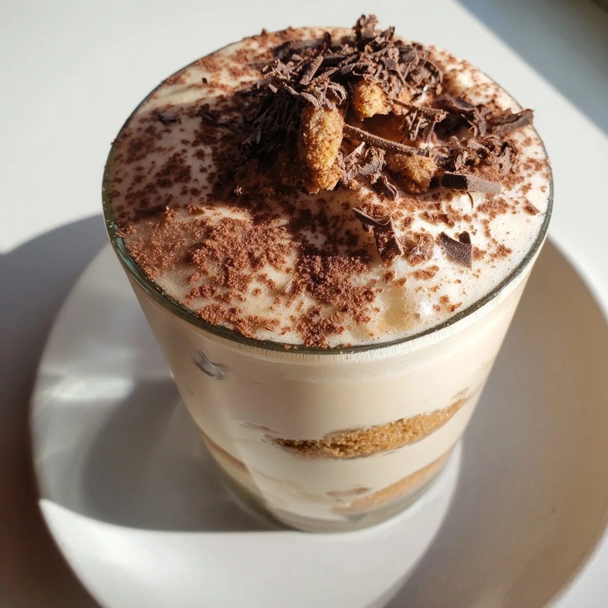 This rich Tiramisu Latte offers the perfect blend of espresso, biscuit, and cream, beautifully dusted with cocoa.