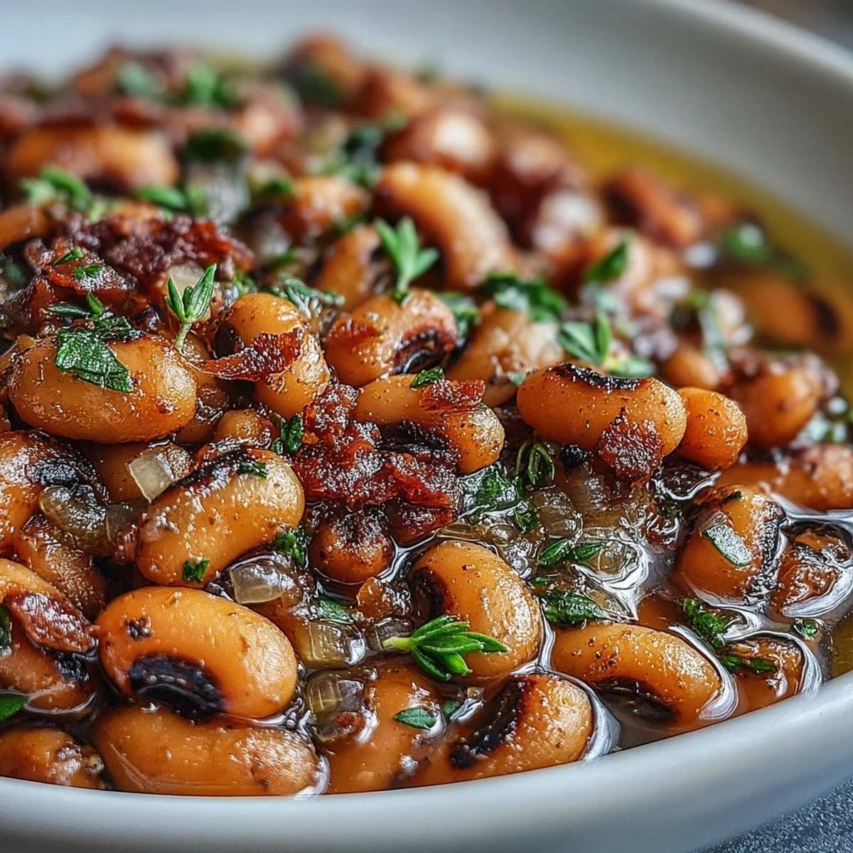 A rustic skillet of steaming Frozen Black-Eyed Peas Quick Version, featuring tender peas with diced tomatoes for a vibrant Southern side.