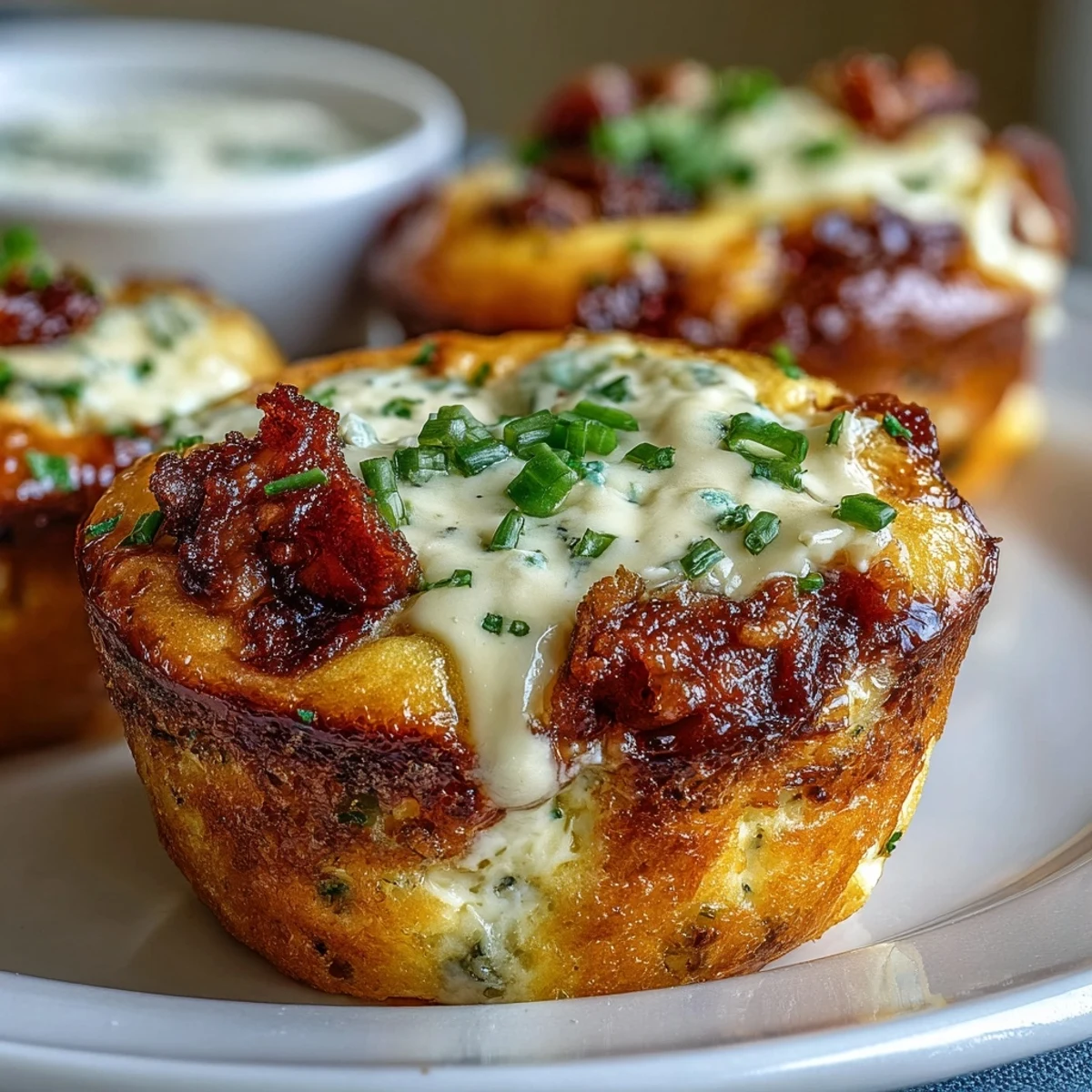 Golden Ranch & Cheddar Egg Muffin Cups baked to perfection with melted cheddar and crispy bacon crumbles on a marble surface.  