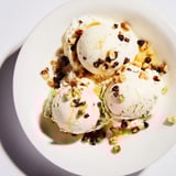 Scooping a spoonful of homemade cottage cheese ice cream, perfectly frozen and delightfully tangy.