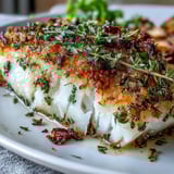Baked lemon herb cod with sheet pan asparagus and cherry tomatoes, a healthy Mediterranean-inspired dinner ready in under 30 minutes.