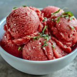 Sweet, icy Watermelon Sorbet (3 Ingredients) ready for a summer picnic.