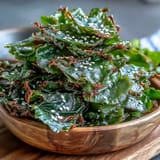 Crispy seaweed snack chips with sesame seeds, showered in sea salt.