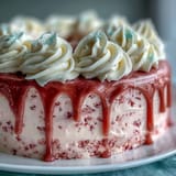 Luscious pink Rosé Velvet Cake, perfect for celebrations, with creamy frosting.