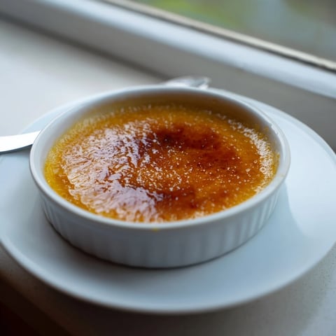 Golden, caramelized sugar crackles atop rich, creamy 3-Ingredient Crème Brûlée, a delightful dessert.