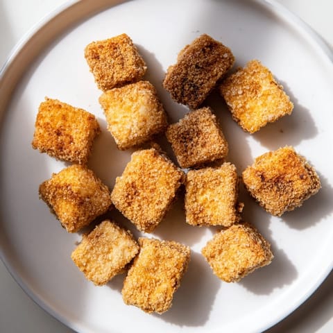 Golden crunchy tofu nuggets