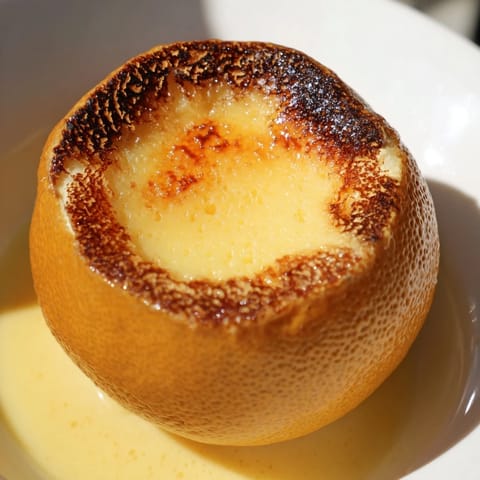 Enjoy the smooth, tangy Lemon Brûlée Posset dessert; a delicious, elegant treat with a crispy top.