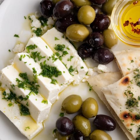Delicious Turkish Olives & Cheese Board, featuring creamy cheeses, olives, and golden honey.