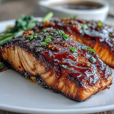 Generously glazed miso salmon fillets atop tender, ginger-infused sautéed spinach.