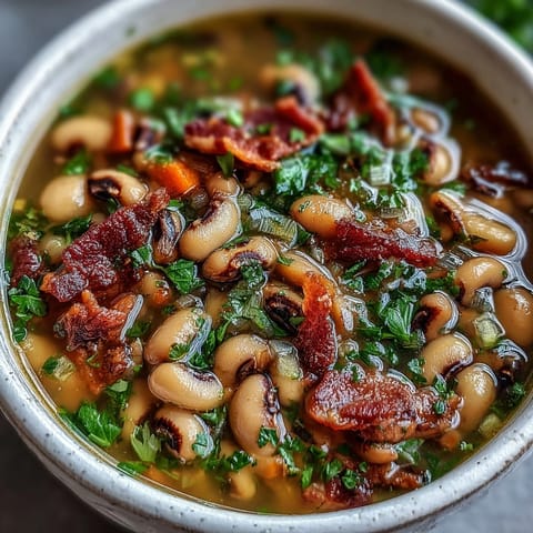 Black-Eyed Peas and Bacon Soup