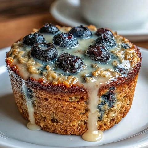 Golden baked oatmeal cups filled with fresh blueberries and zesty lemon, offering a delicious grab-and-go morning meal.