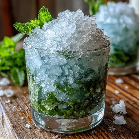 Kentucky Derby Mint Julep Mocktail with Fresh Mint, a refreshing non-alcoholic Southern drink, garnished with vibrant green mint sprigs and crushed ice.