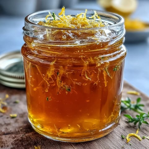 Vibrant golden dandelion jelly with fresh lemon and honey, perfect for springtime breakfast spreads.