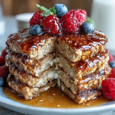 Golden brown High Fiber Protein Pancakes stack high, ready for syrup.