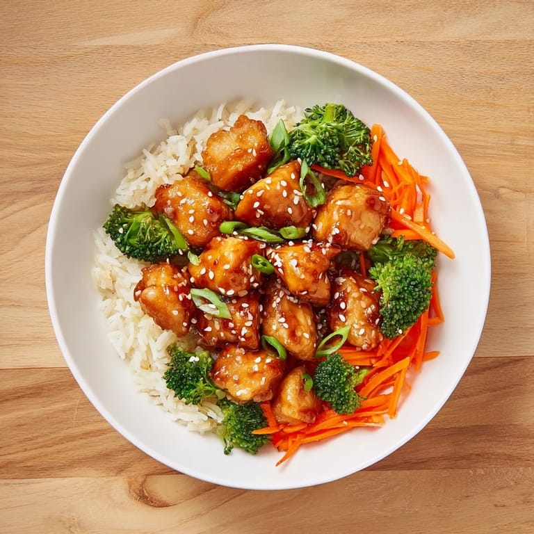 Savory and sweet 20-minute chicken teriyaki bowls, garnished with sesame seeds and green onions, steaming hot.