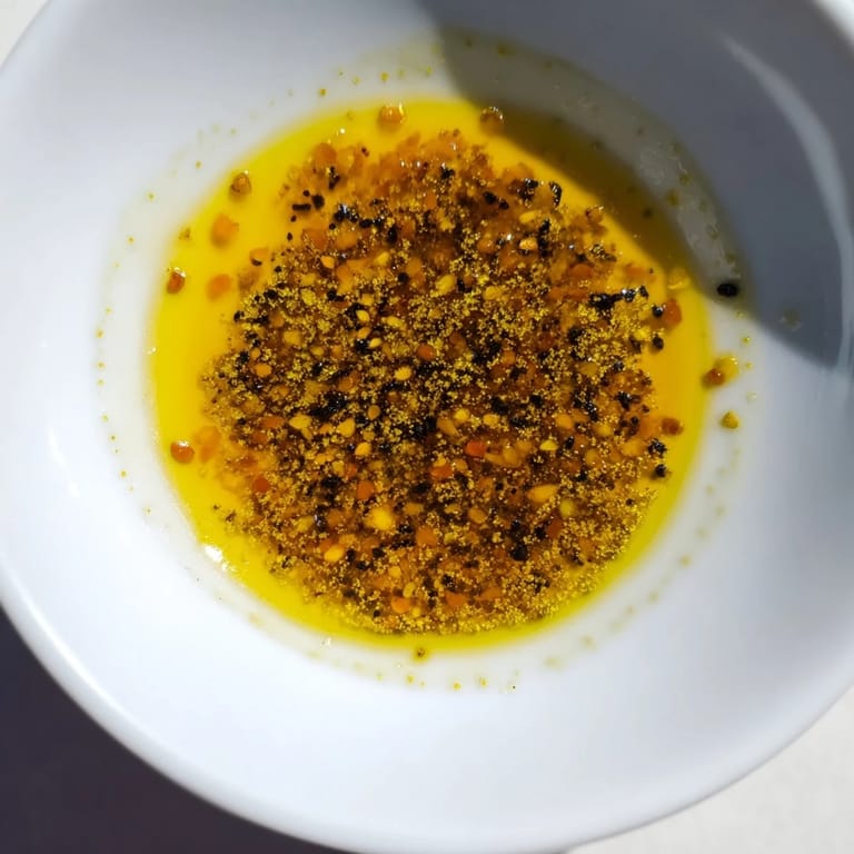 Emulsified Simple Honey Vinaigrette Salad Dressing, a beautiful golden color, ready for dipping or drizzling.