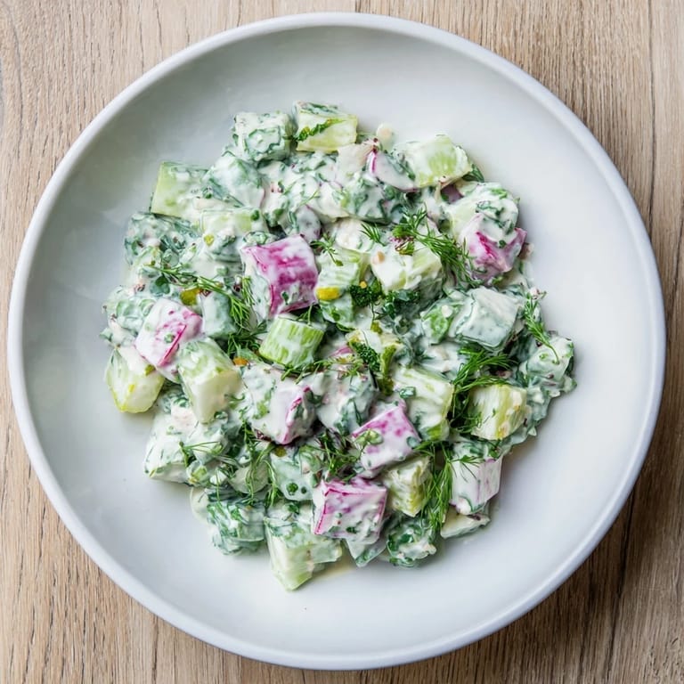 Enjoy a cool and flavorful bite of homemade Green Goddess Cabbage Dip, perfect for a party.