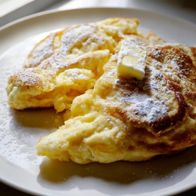 These delicious scrambled pancakes, cooked until golden, are perfect with a drizzle of maple syrup.