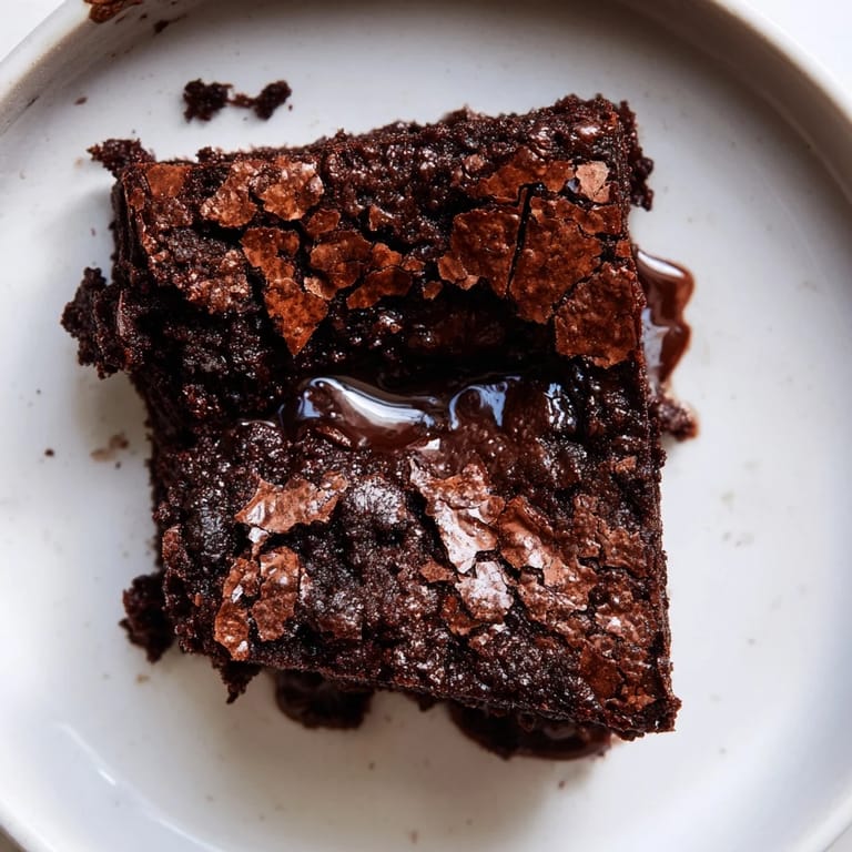 Warm Ina Garten Brownie Pudding, served with a scoop of vanilla ice cream—a perfect pairing!
