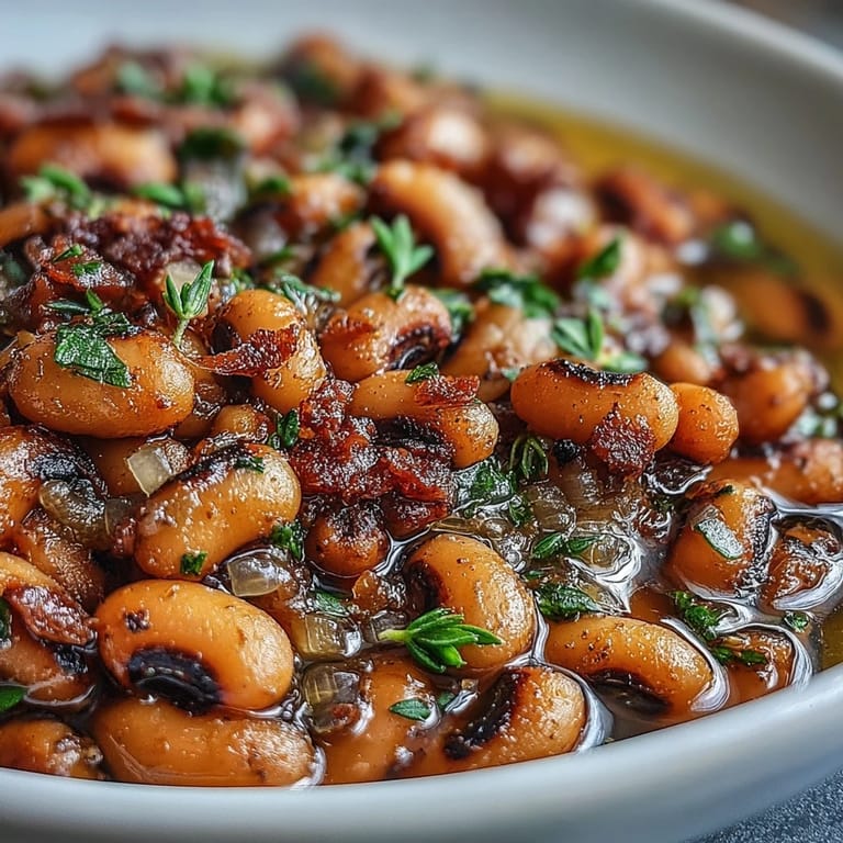 A rustic skillet of steaming Frozen Black-Eyed Peas Quick Version, featuring tender peas with diced tomatoes for a vibrant Southern side.