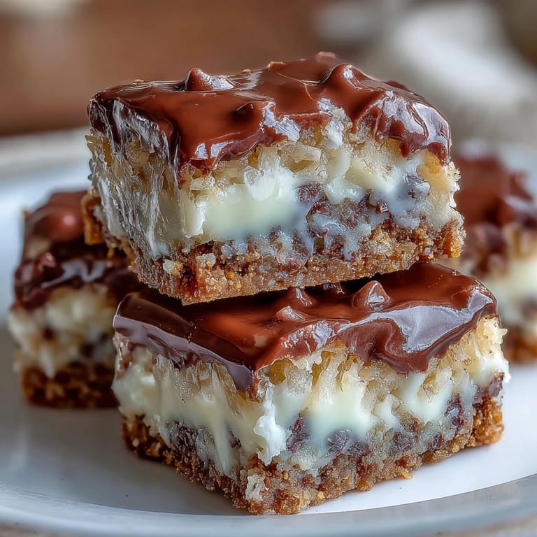 Chilled Moose Bites truffles with graham cracker crumbs, melted chocolate, and toasted coconut served on a dessert tray.