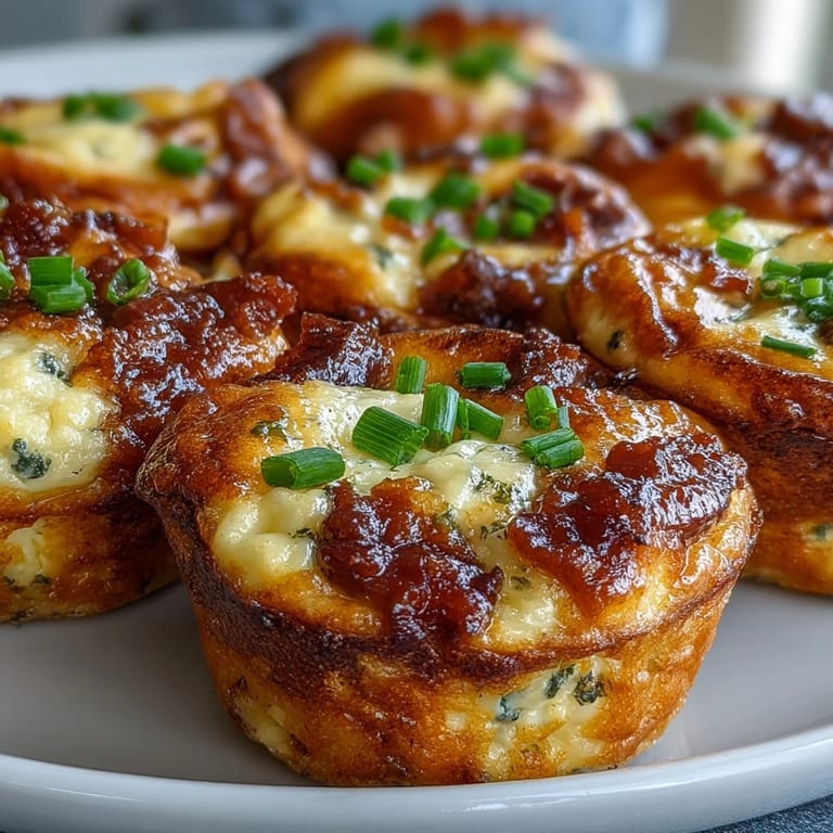 Freshly baked Ranch & Cheddar Egg Muffin Cups with fluffy eggs and herbs, ideal for a low-carb meal prep on the go.