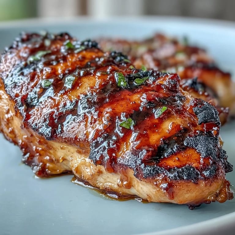 Golden grilled chicken breasts glazed in honey mustard sauce, paired with crispy roasted sweet potato wedges for a satisfying dinner.