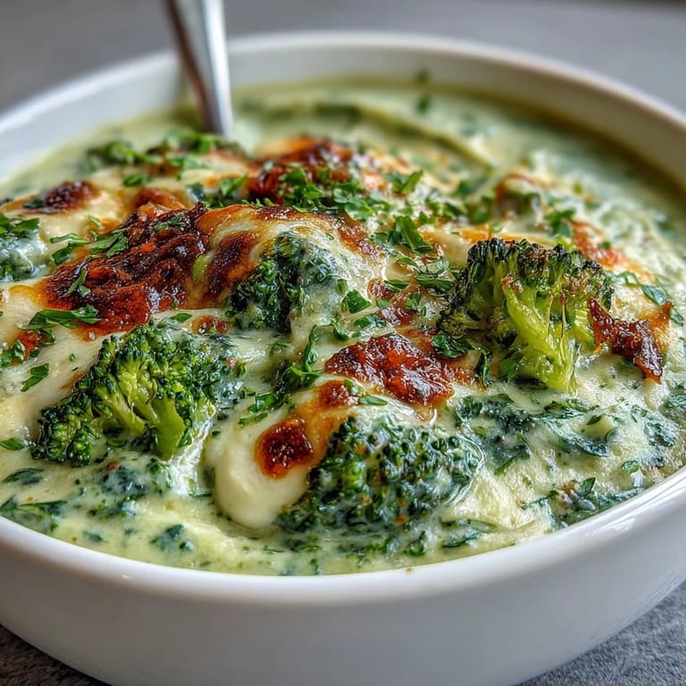 A steaming bowl of velvety broccoli cheddar bean soup, featuring tender vegetables, cannellini beans, and melted sharp cheddar for a comforting meal.  