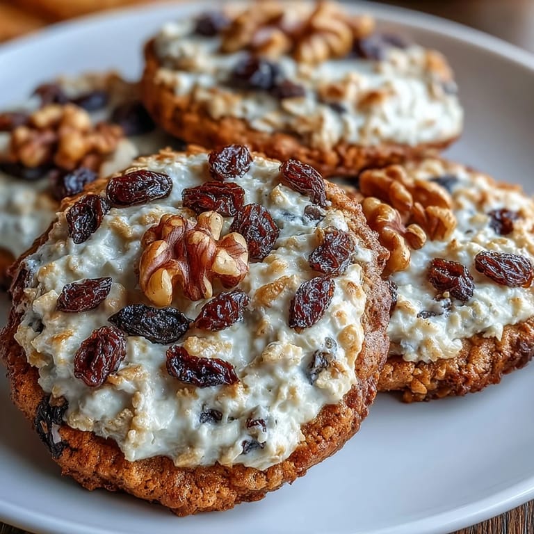3. Golden cottage cheese oatmeal raisin breakfast cookies loaded with creamy cheese, oats, and sweet raisins in every bite.