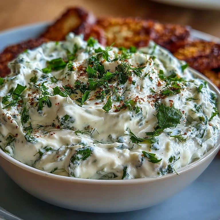 Whipped cottage cheese ranch dip paired with crisp veggie sticks, a light and flavorful appetizer.