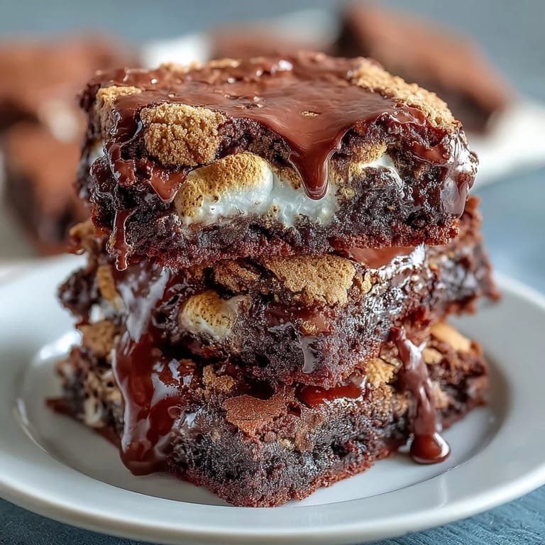 Gooey brownie cookies inspired by s'mores, loaded with graham cracker pieces and toasted marshmallow tops.