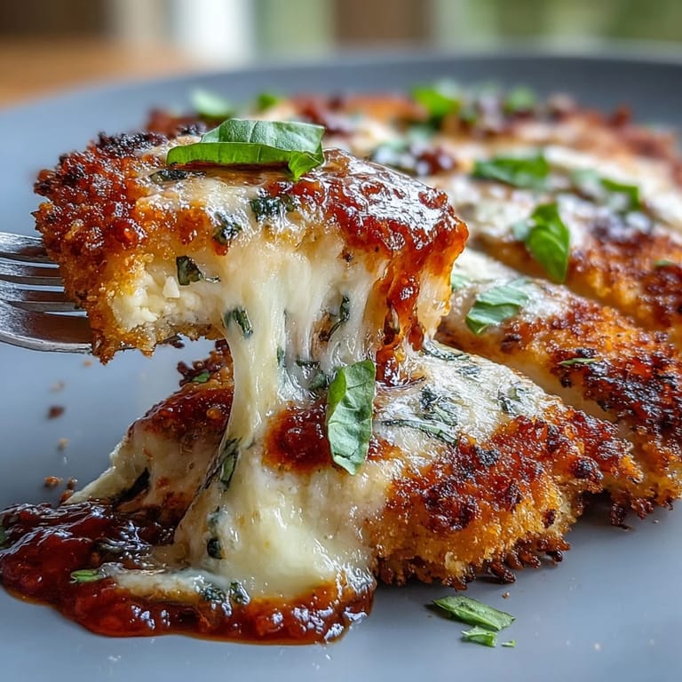 Classic Italian-American air fryer chicken Parmesan with crunchy Parmesan-panko coating, savory marinara, and melted mozzarella for a quick family favorite.