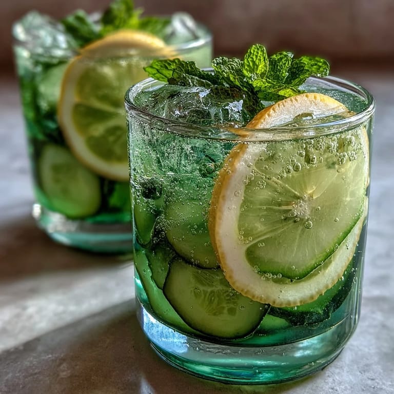 Enjoy this Sparkling Cucumber Mint Lemonade Mocktail, a bubbly, thirst-quenching, easy summer beverage.